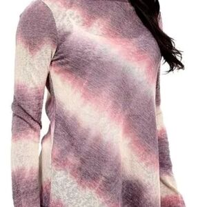 Prana Addison Purple Tie Dye Asymmetric Hem Long Sleeve Top XS